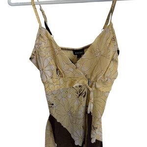 Byer California Yellow and Brown Floral Camisole